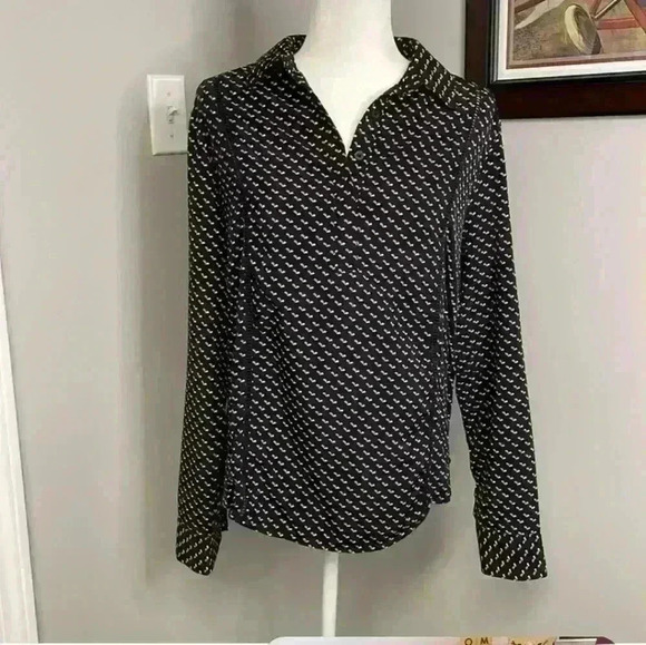 Ann Taylor Tops - -🌻 Ann Taylor Long Sleeve Mixed Media Top Size small​